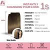 2 Pcs Short Hair Extensions, Real Hair Clip in Extensions Hair Human for Women 10 inch Medium Brown view 3