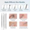 Blackhead Remover Lumps Popper Tool kit with Diagonal Tweezers view 3