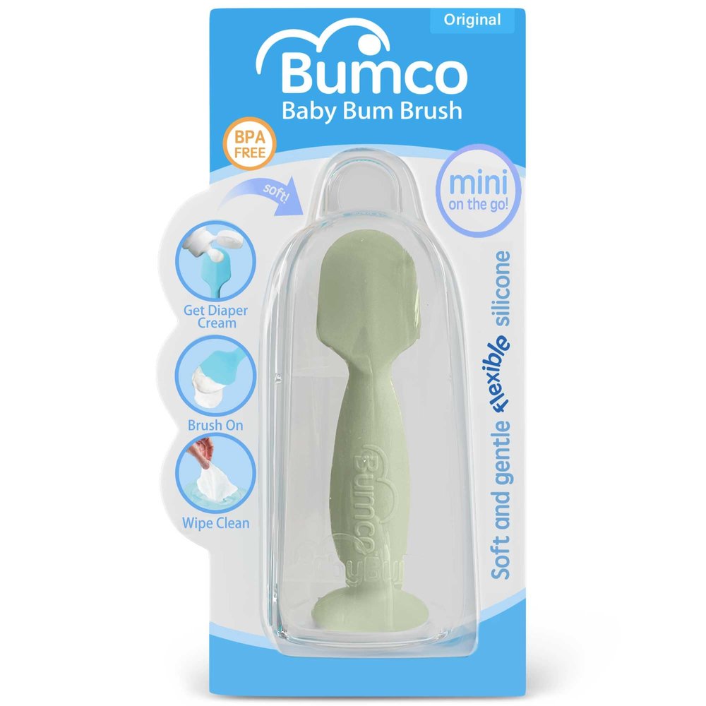Bumco Travel Baby Diaper Cream Spatula with Travel Case (Sage Green)