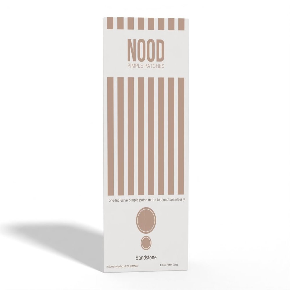 Meiiyo NOOD Pimple Patch Skin-Tone Matching, Ultra-Thin & Breathable Hydrocolloid | Discreet Pimple Coverage & Fast Healing | 20 Patches in 2 Sizes (Sandstone)