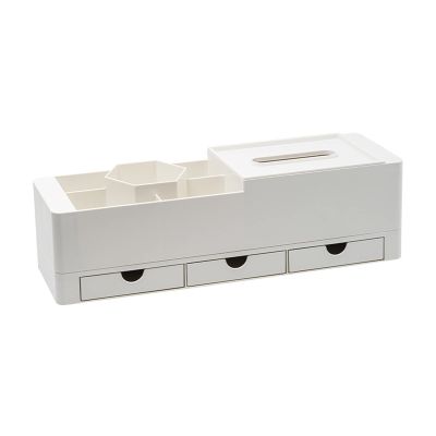 MDHCOP organizer,makeup organizer, Makeup Storage Skincare Organiser Cosmetic Box with Drawers and Tissue, Bathroom Countertop Organizer for Brushes, Lotions, Perfumes