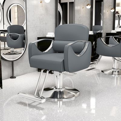 ZREVSB Barber Chair Salon for Hair Stylist, 360 Rotating Styling w/Footrest, Height Adjustable Hydraulic Heavy Duty Tattoo Shampoo Beauty Equipment,Gray (Grey)