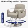 ZREVSB Barber Chair Salon for Hair Stylist, 360 Rotating Styling w/Footrest, Height Adjustable Hydraulic Heavy Duty Tattoo Shampoo Beauty Equipment,Gray (Grey) view 3