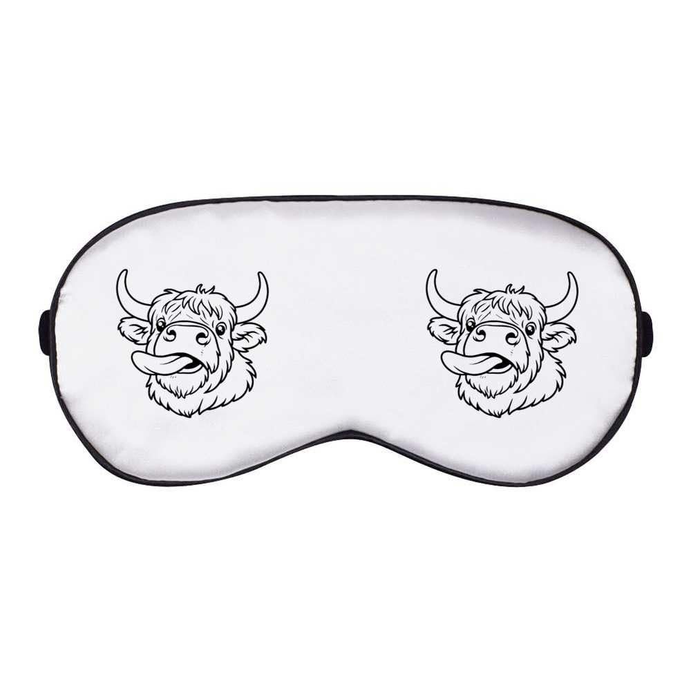 Azeeda 'Highland Cow with Tongue Sticking Out' Sleep/Travel Eye Mask (EY00033595)