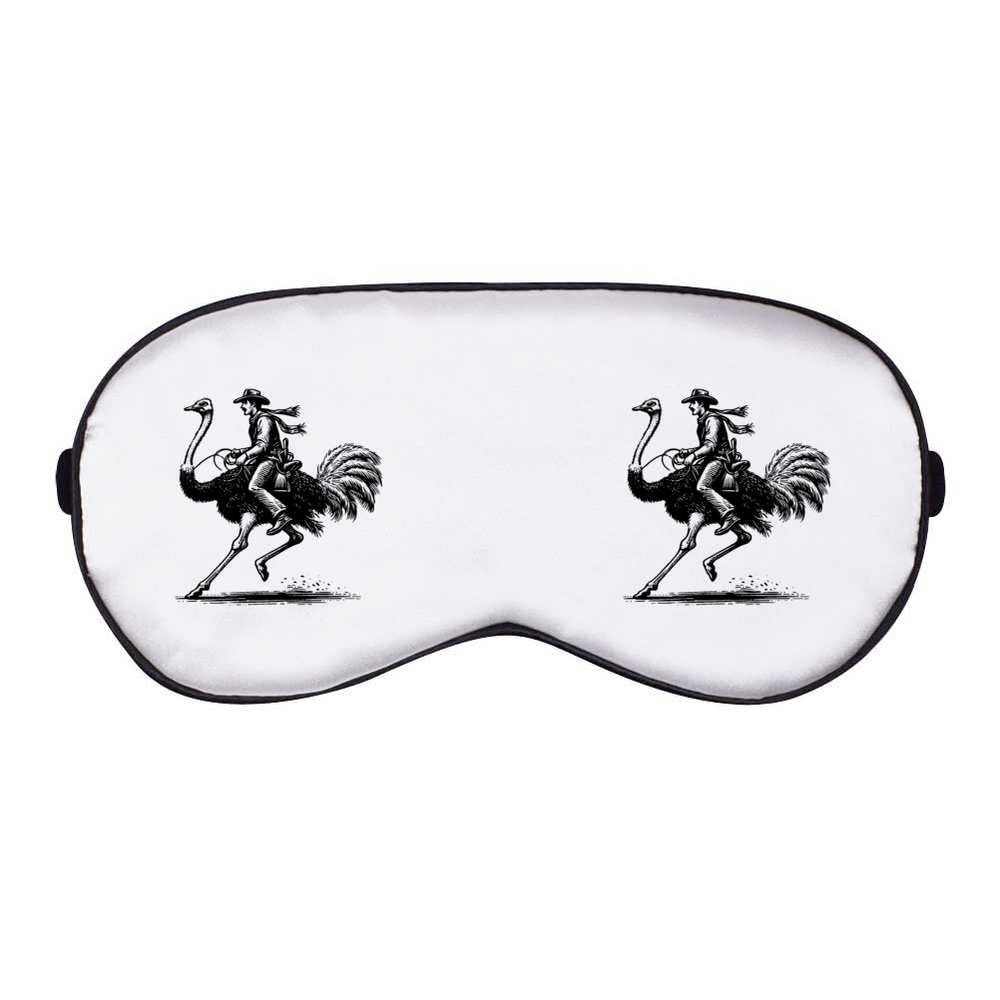 Azeeda 'Cowboy Riding an Ostrich' Sleep/Travel Eye Mask (EY00033634)
