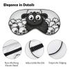 Cartoon Black White Sheep Eye Masks Sleeping Detachable Breathable Eye Cover Soft Block Light Sleep Mask for Women Men, Relaxing Pressure Night Blindfold view 3