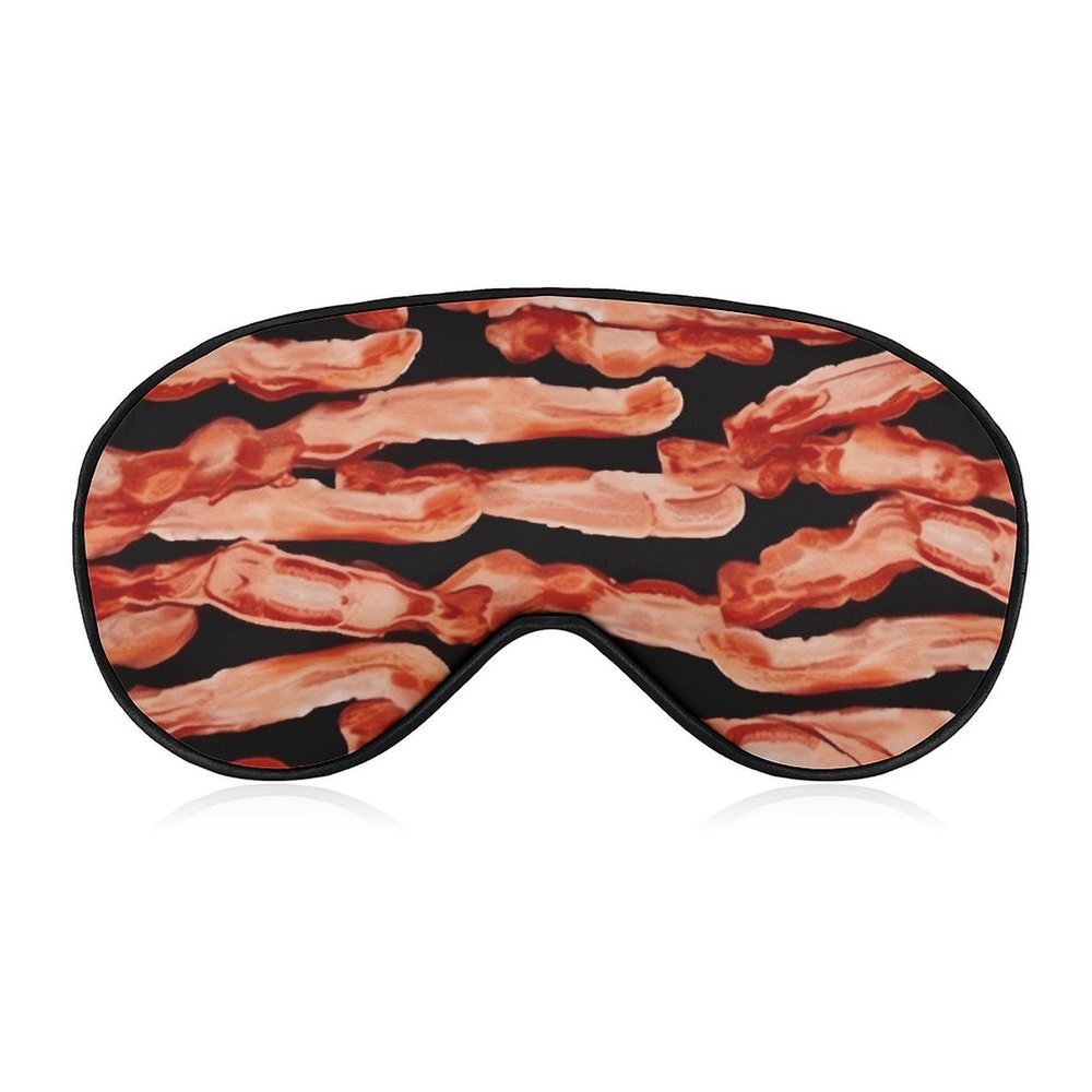 Bacon Pattern Eye Masks Sleeping Detachable Breathable Eye Cover Soft Block Light Sleep Mask for Women Men, Relaxing Pressure Night Blindfold