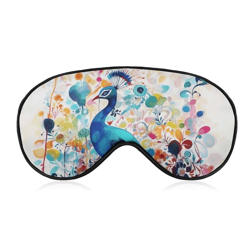 Color Peacock Eye Masks Sleeping Detachable Breathable Eye Cover Soft Block Light Sleep Mask for Women Men, Relaxing Pressure Night Blindfold