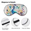 Color Peacock Eye Masks Sleeping Detachable Breathable Eye Cover Soft Block Light Sleep Mask for Women Men, Relaxing Pressure Night Blindfold view 3