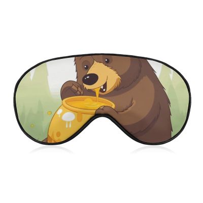 Bear Eats Honey Eye Masks Sleeping Detachable Breathable Eye Cover Soft Block Light Sleep Mask for Women Men, Relaxing Pressure Night Blindfold