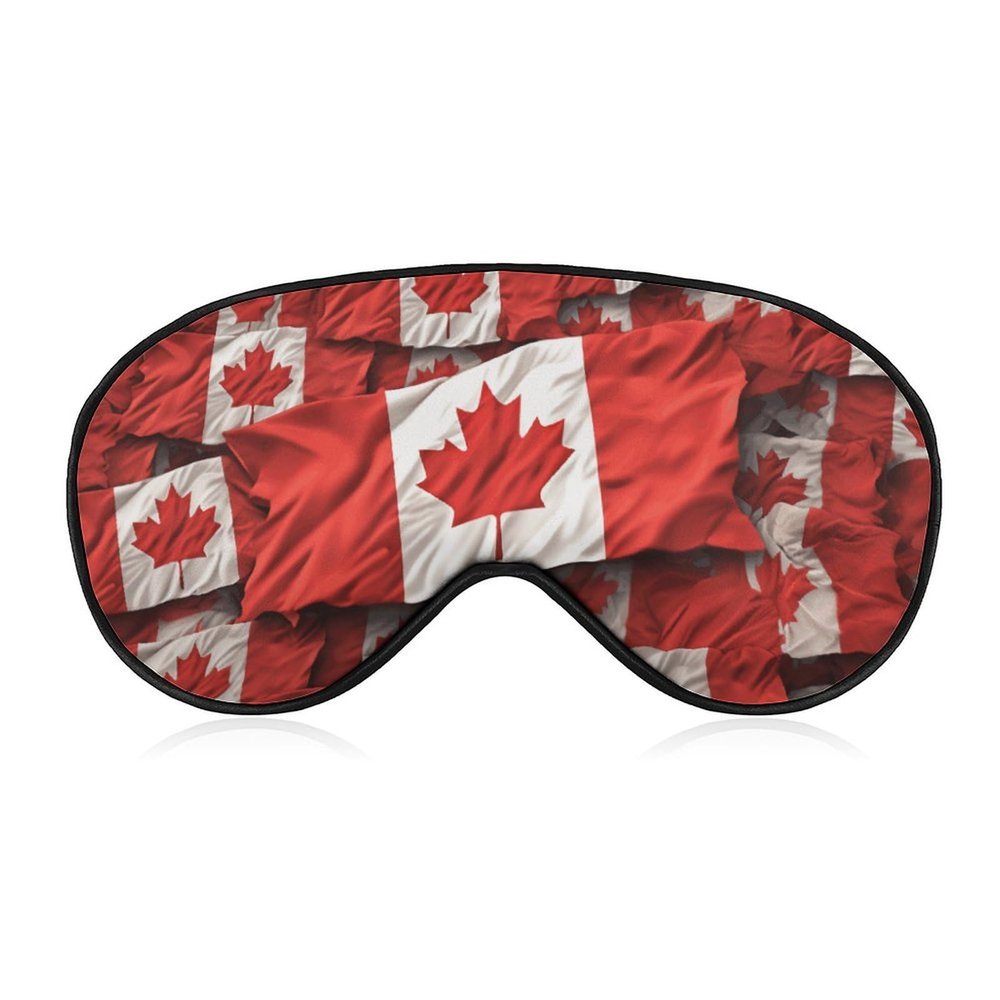 Canadian Flag Eye Masks Sleeping Detachable Breathable Eye Cover Soft Block Light Sleep Mask for Women Men, Relaxing Pressure Night Blindfold