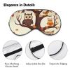 Cartoon Family Owls On The Brown Tree Eye Masks Sleeping Detachable Breathable Eye Cover Soft Block Light Sleep Mask for Women Men, Relaxing Pressure Night Blindfold view 3