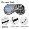 Christmas Winter Happy Scene Eye Masks Sleeping Detachable Breathable Eye Cover Soft Block Light Sleep Mask for Women Men, Relaxing Pressure Night Blindfold view 3