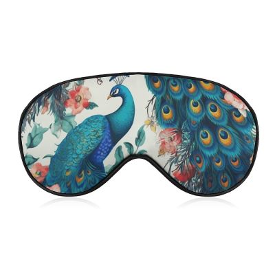 Beautiful Peacock Flowers Eye Masks Sleeping Detachable Breathable Eye Cover Soft Block Light Sleep Mask for Women Men, Relaxing Pressure Night Blindfold