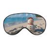 Sand Snowman on Beach Eye Masks Sleeping Detachable Breathable Eye Cover Soft Block Light Sleep Mask for Women Men, Relaxing Pressure Night Blindfold view 1
