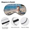 Sand Snowman on Beach Eye Masks Sleeping Detachable Breathable Eye Cover Soft Block Light Sleep Mask for Women Men, Relaxing Pressure Night Blindfold view 3