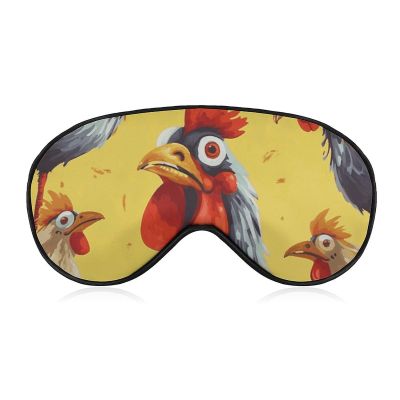 Art Chicken Painting Eye Masks Sleeping Detachable Breathable Eye Cover Soft Block Light Sleep Mask for Women Men, Relaxing Pressure Night Blindfold