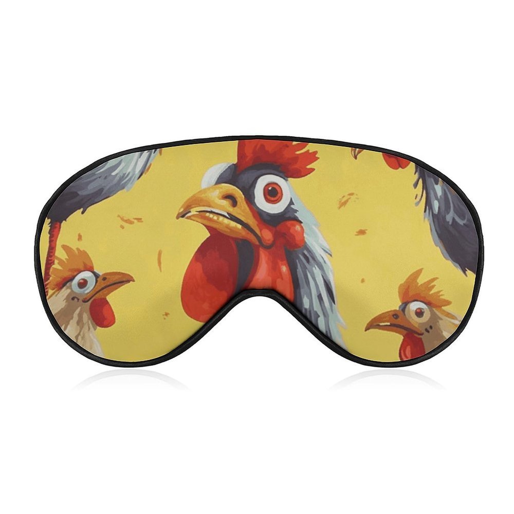 Art Chicken Painting Eye Masks Sleeping Detachable Breathable Eye Cover Soft Block Light Sleep Mask for Women Men, Relaxing Pressure Night Blindfold