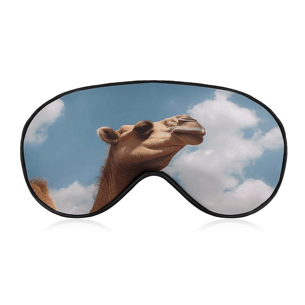 Camel Looking Up at The Sky Eye Masks Sleeping Detachable Breathable Eye Cover Soft Block Light Sleep Mask for Women Men, Relaxing Pressure Night Blindfold