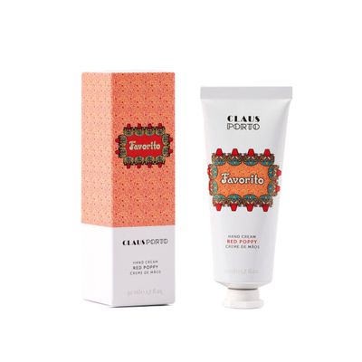 Claus Porto - Favorito Red Poppy Hand Cream | Silky, Fast-Absorbing, Nourishing | Softens Cuticles | Restorative, Aromatic, Floral (50ml | 1.7 oz) New Packaging