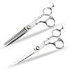 6 Inch Hairdresser Japan Stainless Barber Scissors - Silver Hair Cutting & Thinning Shears Set view 1