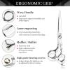 6 Inch Hairdresser Japan Stainless Barber Scissors - Silver Hair Cutting & Thinning Shears Set view 2