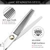 6 Inch Hairdresser Japan Stainless Barber Scissors - Silver Hair Cutting & Thinning Shears Set view 4