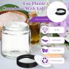 12 Pcs 4 oz Clear Glass Jars with Black Lids Leakproof Round Airtight Jars Empty Cosmetic Jars with Inner Liners Lid for Candle Making Storing Lotions Spice Powder Liquid Sample Makeup (Black,clear) view 4