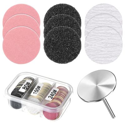 72 Pcs Sanding Paper Discs with Metal Nail Drill Bit, 25mm Foot File Replacement Sandpaper Disk Manicure Pedicure Tools for Dead Skin Foot Callus Remover or Polishing Craft (#80#150#240 Grit)