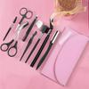 8-Piece Eyebrow Grooming Set with PU Case, Precision Tools Including Razor, Scissors & Brush for Eyebrow Care and Styling (Pink) view 3