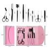 8-Piece Eyebrow Grooming Set with PU Case, Precision Tools Including Razor, Scissors & Brush for Eyebrow Care and Styling (Pink) view 4