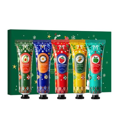 Aislor Christmas Hand Cream Gift Set of 5 Moisturizing Nourishing Hand Lotions for Women Stocking Stuffers Holiday Skin Care Gifts Green One Size