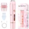 Bikini Trimmer for Women, 2 in 1 Dermave Bikini Shaver with LED Display, Electric Razors for Women, IPX7 Waterproof Wet Dry Use Body Hair Trimmer for Ladies Pubic, Legs, Face, Underarms (Pink) view 1