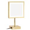 HBVMPCNPV LED Makeup Mirror with Light and 3X/5X Magnification, 8 Inch Brass Countertop Shaving Vanity Cosmetic Mirrors with Switch and Plug,Black,5X(Gold,5X) view 3