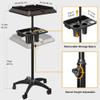 FUIBEJAE Rolling Salon Tray Cart with Extra Storage Space, Adjustable Height Removable Hair Extension Tool Tray for Hairdressers, Spa Service Tray for Tattoo & Dental Use view 3