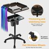 FUIBEJAE Rolling Salon Tray Cart with Extra Storage Space, Adjustable Height Removable Hair Extension Tool Tray for Hairdressers, Spa Service Tray for Tattoo & Dental Use view 4