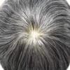 Right Hair Men Toupee Virgin Human Hair System For Mens Hairpiece Toupee For Men Fine Monofilament Hair Replacement Toupee 7X9#1B50#1B Off Black+50% Grey 120% Density view 4