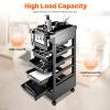 Salon Trolley Cart with Wheels and 5 Drawers, Beauty Rolling Trolley Hair Stylist Storage Tray Cart Space Saving Barber Station Trolleys for Hair Stylist Hairdresser Beauty SPA Tattoo view 4