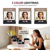 Faquenc Travel Makeup Case with LED Lighted Mirror - 11.6" Portable Makeup Organizer Box, Cosmetic Train Case with Detachable Brush Holder - Fluid Pink view 3