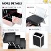 Faquenc Travel Makeup Case with LED Lighted Mirror - 11.6" Portable Makeup Organizer Box, Cosmetic Train Case with Detachable Brush Holder - Fluid Pink view 4