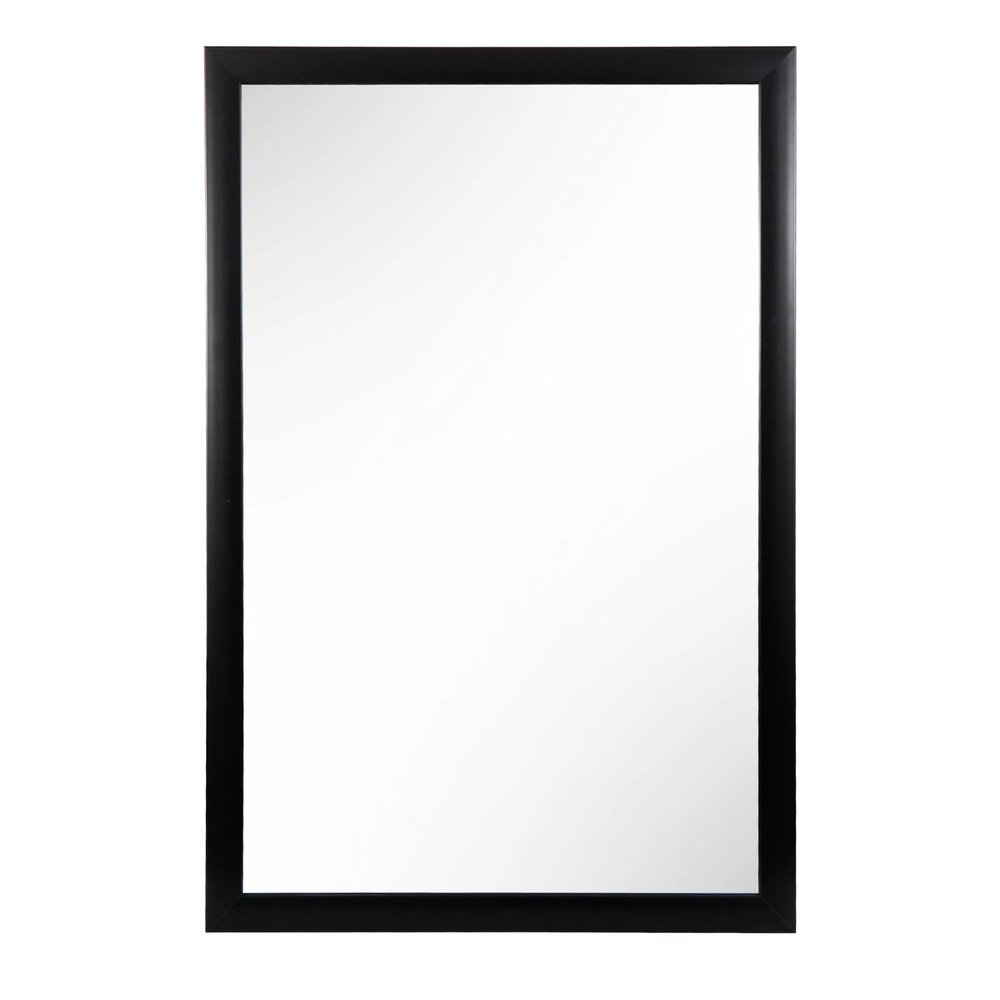Rectangular Wall Mirror, 24 x 36 Inch Black PS Frame, Bathroom Vanity Mirror