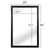 Rectangular Wall Mirror, 24 x 36 Inch Black PS Frame, Bathroom Vanity Mirror view 3