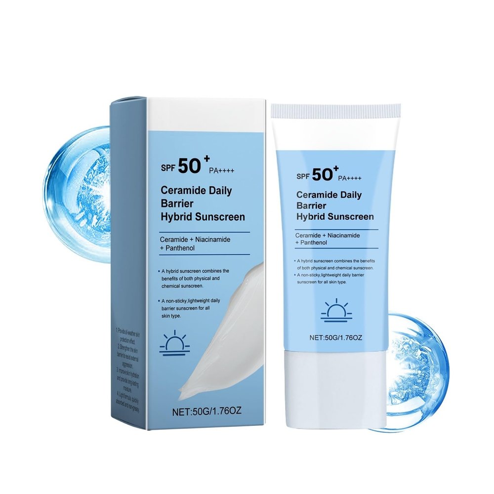 Face Sunscreen SPF 50+, SPF 50 Moisturizer Sunscreen, Lightweight under Makeup, Travel Essentials, Summer Essentials