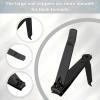 Bememo 12 Pieces Stainless Nail Clippers Set Fingernail and Toenail Clippers Nail Cutter Tool Set for Men and Women (Black and Silver) view 3