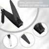 Bememo 12 Pieces Stainless Nail Clippers Set Fingernail and Toenail Clippers Nail Cutter Tool Set for Men and Women (Black and Silver) view 4