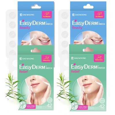 EasyDerm Pimple Patch Duo Bundle  168 Counts | Beauty Hydrocolloid Patch(2 Pack) + Relief Invisible Patch(2 Pack) Tea Tree Oil for Zit, Blemish, Breakout Care | Stocking Stuffer Holiday Gift
