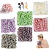 3 Pack Loofah Washcloth Set with Soap Pouch Exfoliating Bath Sponge with Drawstring for Deepth Cleansing and Smooth Skin (6 Colors) view 2