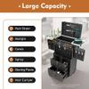 Beauty Salon Luggage, Rolling Cosmetic Case with Hairdryer Holder, Locking Rolling Beauty Salon Toolbox Makeup Train Case Trolley Luggage, Travel Organizer Tool Box with Hair Dryer Holder for Makeup view 3