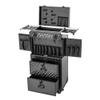 4-in-1 Rolling Makeup Case on Wheels with Drawer, Multi-functional Lockable Cosmetic Train Case Large Trolley Storage Case, Beauty Salon Cosmetic Luggage, Cosmetic Organizers for Hairstylist (Black) view 3