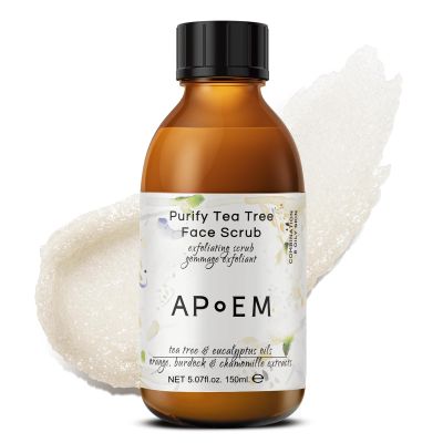 APoEM Purify Tea Tree Face Scrub (150ml) Gentle Exfoliator for Blackhead Removal, Dark Spot Reduction, Brightening, Natural Botanical Extracts, Rejuvenating & Soothing (5.07 Fl Oz (Pack of 1))